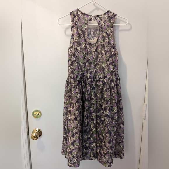 Minidress by freeway M purple floral, fully lined - Picture 4 of 8